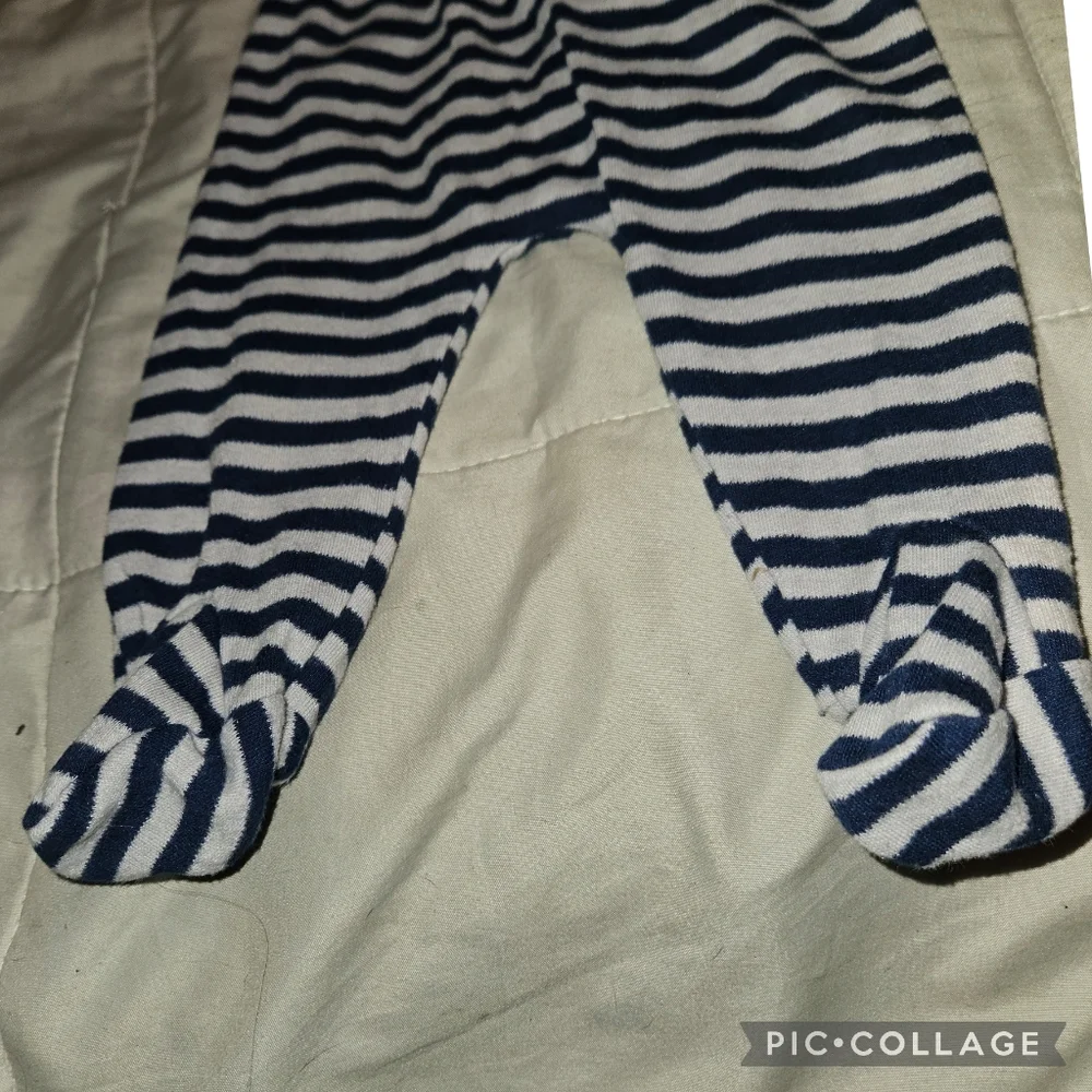Perry Ellis Infant 3m 2Piece Pj Footed Long Sleeve Sleeper Set Striped Elastic